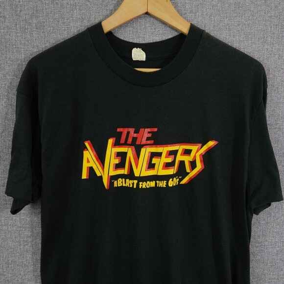 Vintage 80s The Avengers British 1960's Spy Series TV Show Tee - Size Medium - Picture 1 of 7